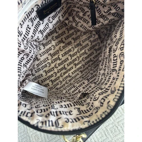 Juicy Couture Faux Leather Convertible Satchel Handbag Black (Pre-owned) - Picture 4 of 9